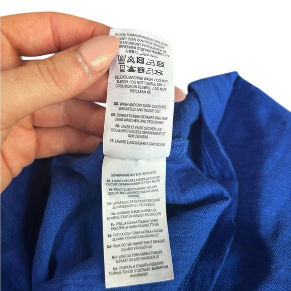 Boden Ali Pom Sleeve Dress Knee Length Sz US 4R Blue Short Sleeve Surf the Web - Picture 15 of 15